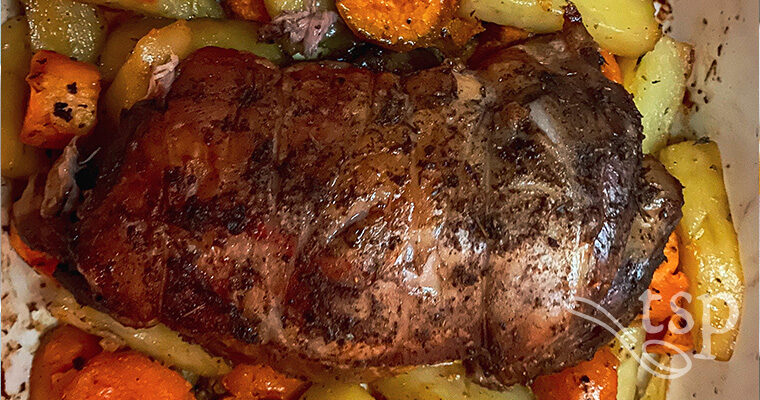 Slow Roast Lamb shoulder with Greek Herbs