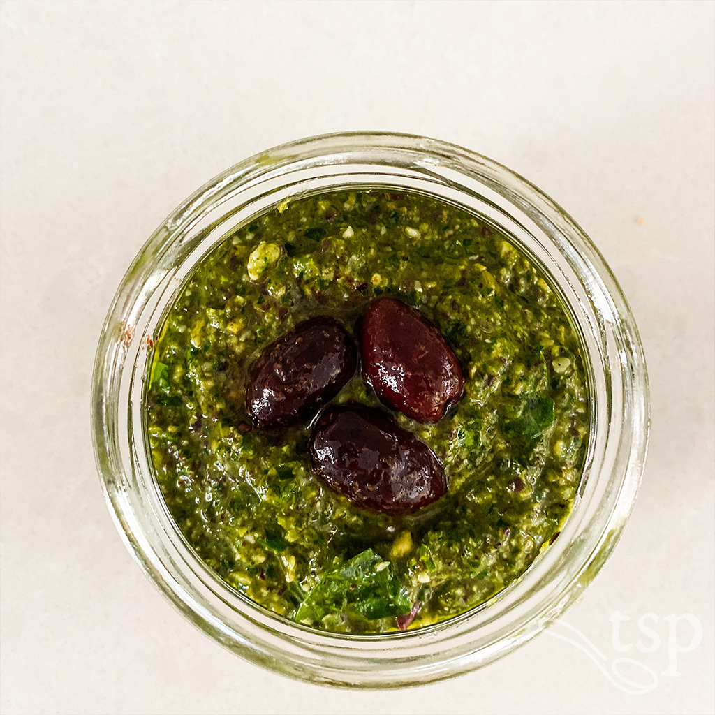 Olive spinach pesto recipe